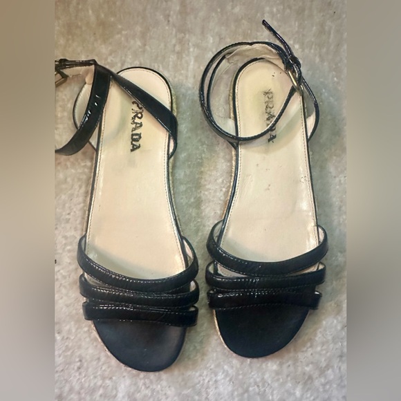 Prada Half Gladiator Black Patent Leather Sandals - Picture 5 of 8